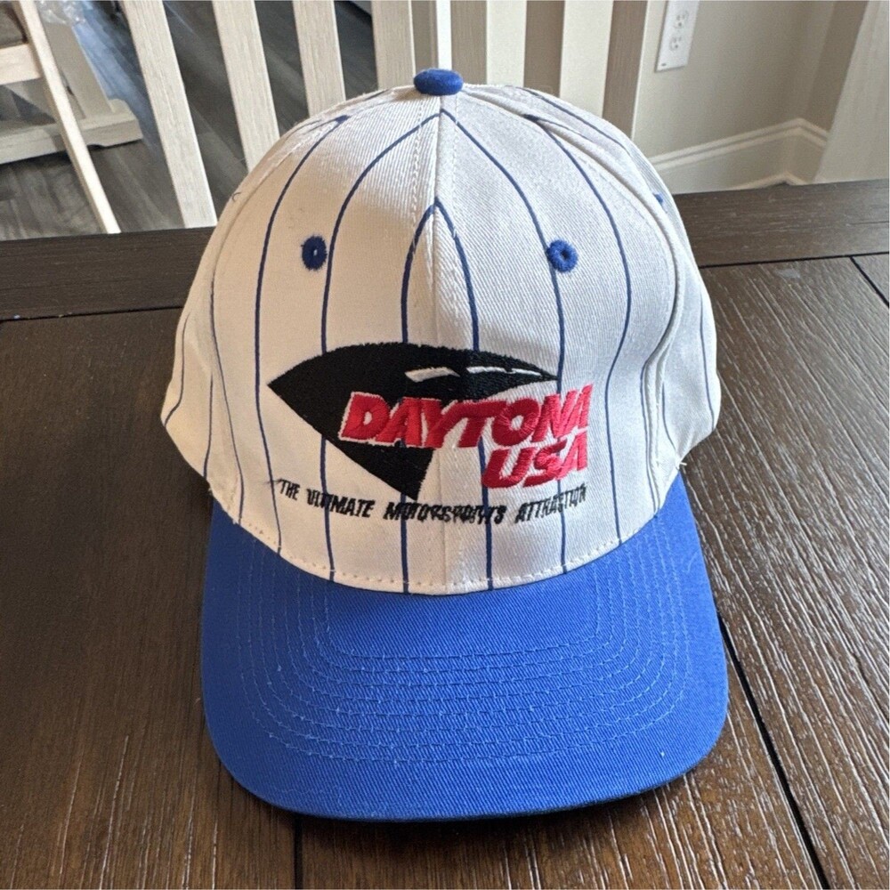 Daytona 500 NASCAR Auto Racing White & Blue Baseball Cap Hat Event Headwear